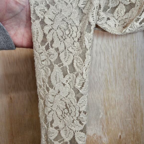 NWT‎ Plenty By Tracy Reese Beige Knit Crochet Overlay Shift Dress Size XS - Picture 5 of 9